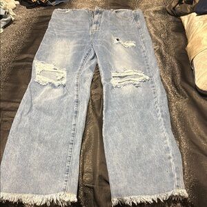 Distressed Light Blue Women's Jeans